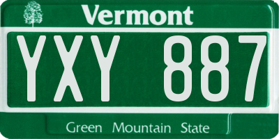 VT license plate YXY887