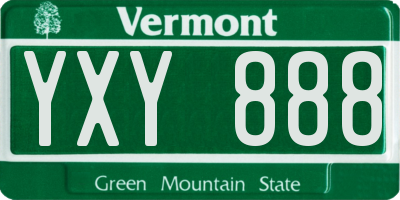 VT license plate YXY888