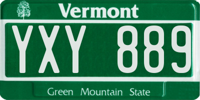 VT license plate YXY889