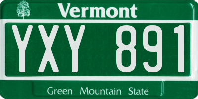 VT license plate YXY891