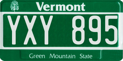 VT license plate YXY895