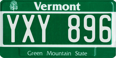 VT license plate YXY896