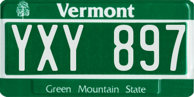 VT license plate YXY897