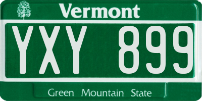 VT license plate YXY899