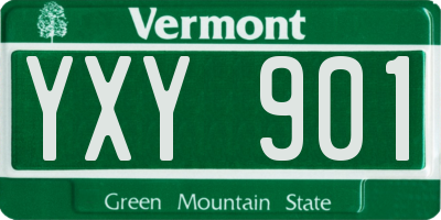 VT license plate YXY901