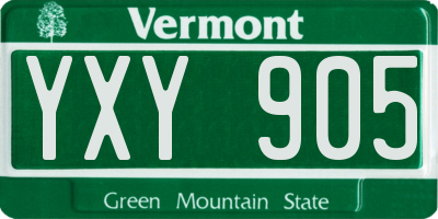 VT license plate YXY905