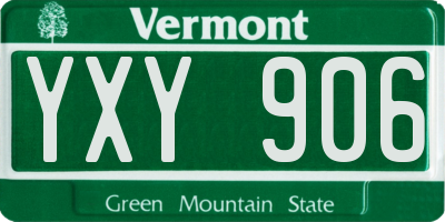VT license plate YXY906