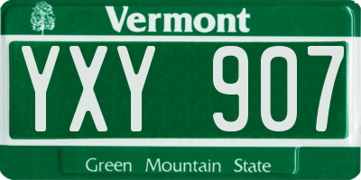 VT license plate YXY907