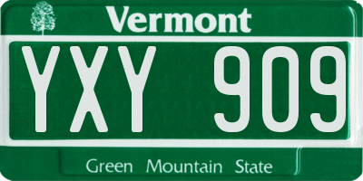 VT license plate YXY909