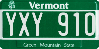 VT license plate YXY910