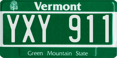 VT license plate YXY911