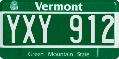 VT license plate YXY912