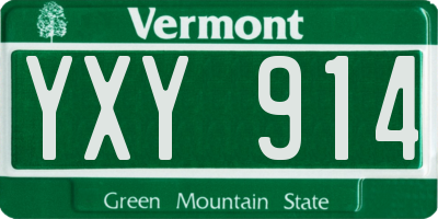 VT license plate YXY914