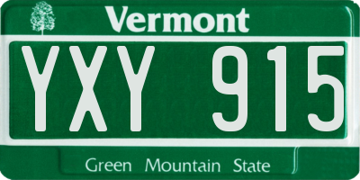 VT license plate YXY915