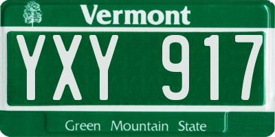 VT license plate YXY917
