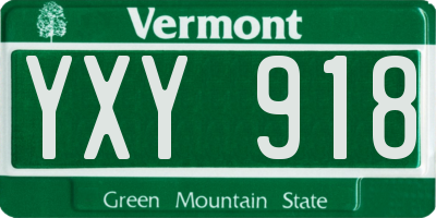 VT license plate YXY918
