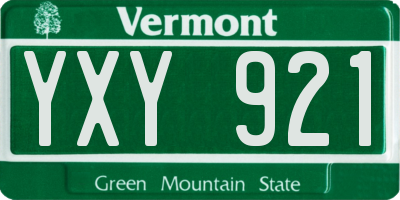 VT license plate YXY921