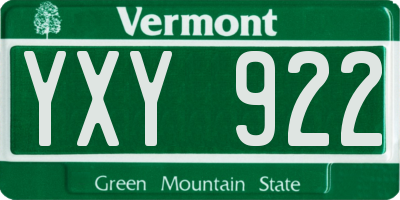 VT license plate YXY922