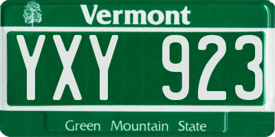 VT license plate YXY923
