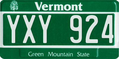 VT license plate YXY924