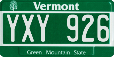 VT license plate YXY926