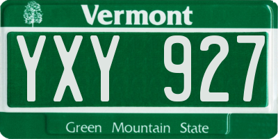 VT license plate YXY927