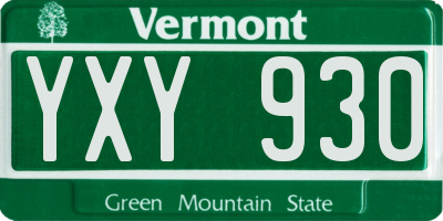 VT license plate YXY930