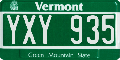 VT license plate YXY935