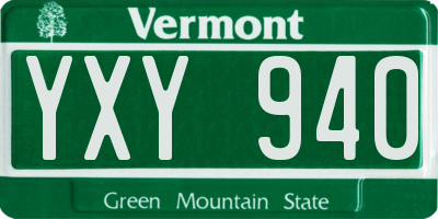 VT license plate YXY940