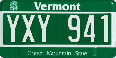 VT license plate YXY941