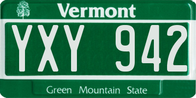 VT license plate YXY942