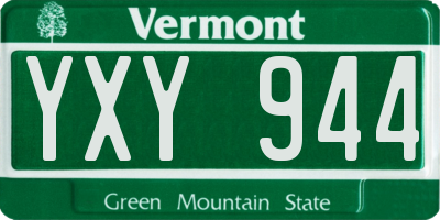 VT license plate YXY944