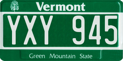 VT license plate YXY945