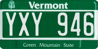 VT license plate YXY946