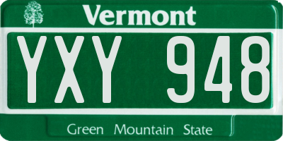 VT license plate YXY948