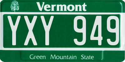 VT license plate YXY949
