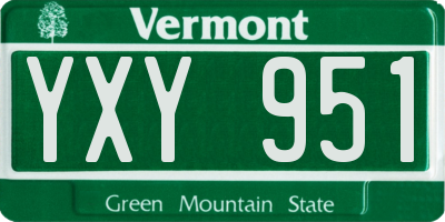 VT license plate YXY951