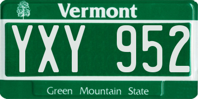 VT license plate YXY952