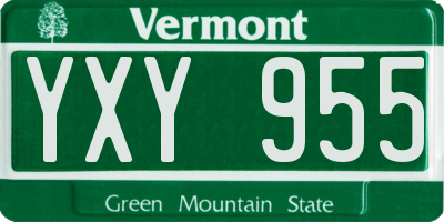 VT license plate YXY955