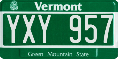 VT license plate YXY957