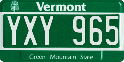 VT license plate YXY965