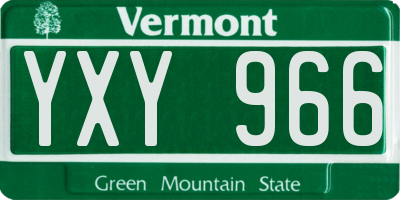 VT license plate YXY966