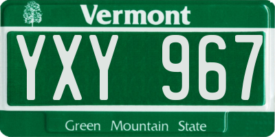 VT license plate YXY967