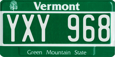 VT license plate YXY968