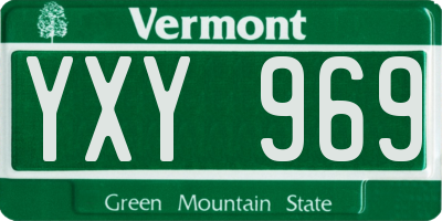 VT license plate YXY969