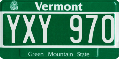 VT license plate YXY970
