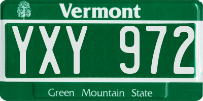 VT license plate YXY972