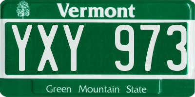 VT license plate YXY973