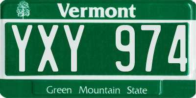VT license plate YXY974