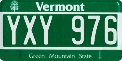 VT license plate YXY976